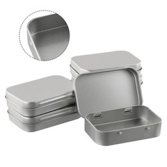 6 Pcs Metal Box Container Hinged Lid Small Empty Storage Box For Small Cosmetics