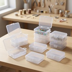 10pcs Small Clear Plastic Rectangular Storage Box Jewelry Beads Container Case