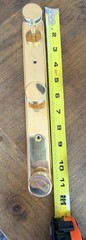 12” LADD Unlacquered Solid Polished BRASS 3 Hook COAT/HAT RACK WALL MOUNT