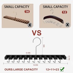 Belt Hanger for Closet Max 42 Belts, 2-in-1 Wall Mount Belt Organizer with 360°
