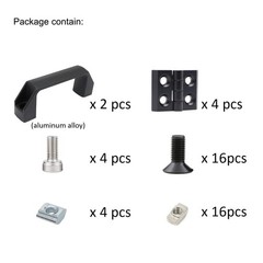 FORRCKY 4 Sets 2020 Hinge and 20 Series Extrusion T Slot Door Handles 90mm 20…