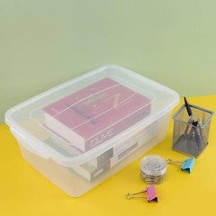 14-Quart Clear Storage Box with Lid Plastic Locking Box/Container