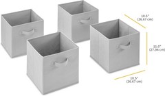 Collapsible Cubes – 10.5 x 10.5 x 11 inches – Gray – Set of 4