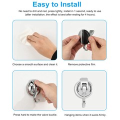 2PCS Heavy Duty Strong Suction Cup Hooks Waterproof Wall Hanger Kitchen Bathroom