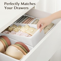 Drawer Organizers – Set of 4 Fabric Closet Organizers and Storage, Drawer Div…