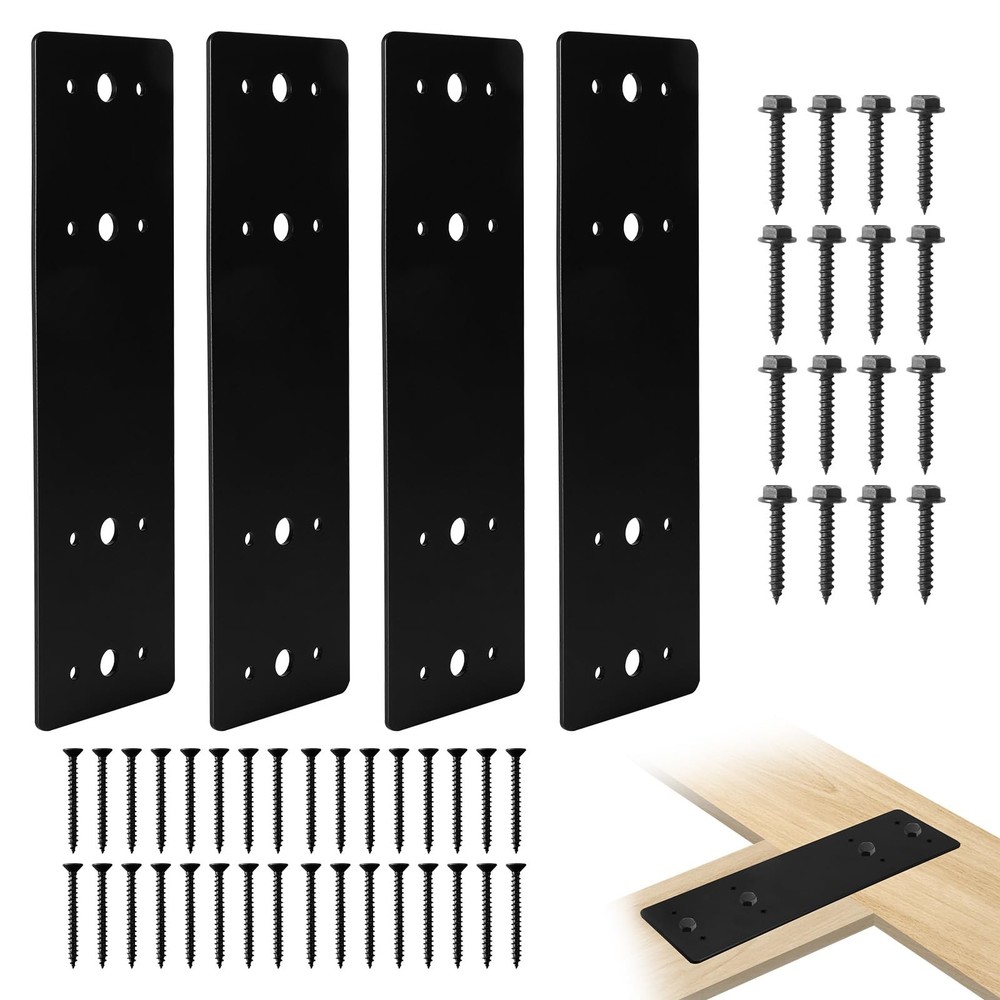 4 PCS Straight Steel Flat Mending Plate Heavy Duty Fixing Bracket 10×3 Inch