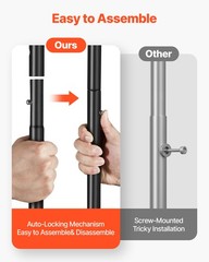 VEVOR Rolling Clothes Rack with Adjustable Crossbar & Side Hooks 150 lbs Load
