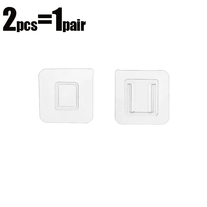 40/2Pcs Double Side Hooks Transparent Invisible Traceless Hook Self-Adhesive Wal