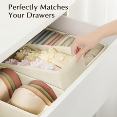 Drawer Organizers Clothes, Set of 4 Dresser Organizer Bins, Fabric Closet Organi