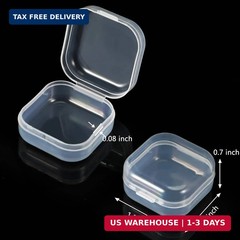 Jetec 36 Pack Clear Small Plastic Container Box Beads Organizer Boxes with Hinge