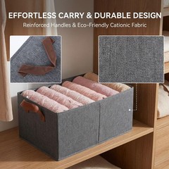 4 Pack Large Capacity Closet Storage bins, 18 x 11 x 8 inches, Grey