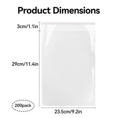 200Pcs Magazine Protection, Clear Plastic Magazine Sleeves 9.25 X 11.42 Inches,