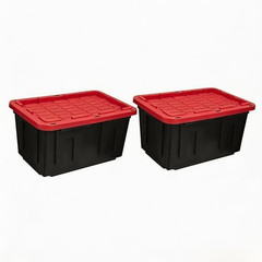 6-Pack 27 Gallon Large Plastic Storage Totes with Snap-On Lids, Durable Stackabl