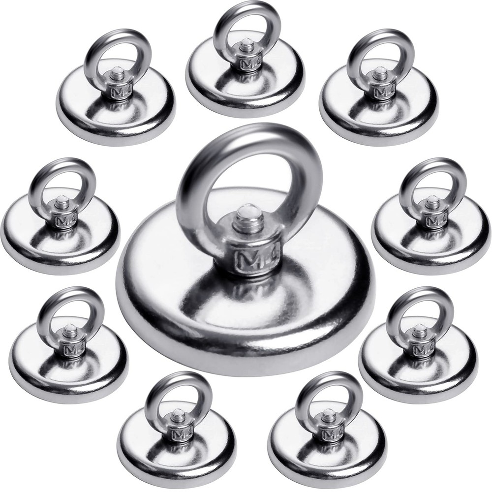 Strong Magnetic Hooks 10 Pack, 100 LBS Pulling Force Rare Earth Neodymium