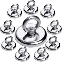 Strong Magnetic Hooks 10 Pack, 100 LBS Pulling Force Rare Earth Neodymium