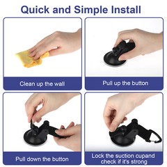 4Pcs Heavy Duty Suction Cup Tie Downs,Car Awning Camping w/Hooks Lock Holder Set