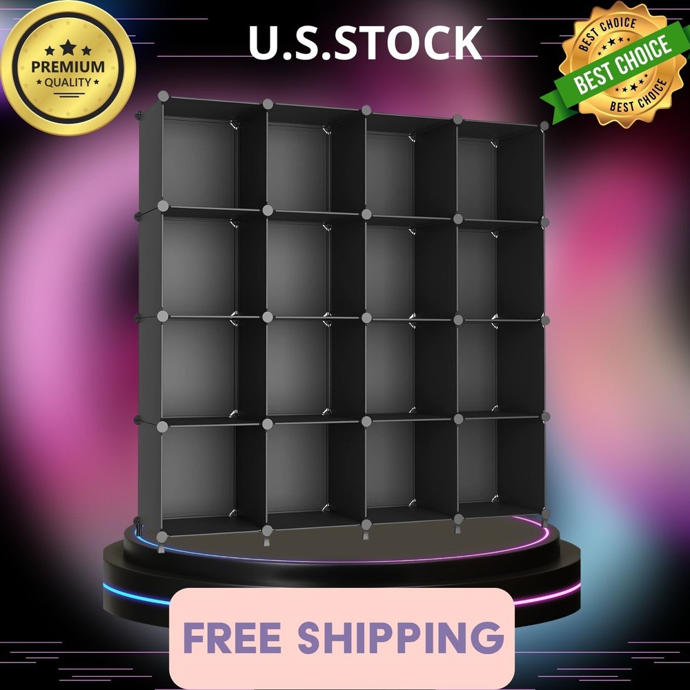 Cube Storage Organizer, 16 Cube Closet Organizer, Stackable Storage Cube Shelve