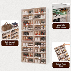 40 Pairs Shoes Storage Cabinet of 3-Step Fast Installation,Plastic Shoe Rack wit