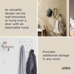 Umbra Estique Over The Door Coat Organizer For Coats Bags White/Natural
