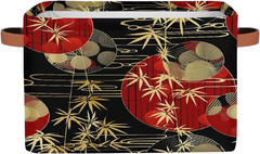 Japanese Bamboo Leaves Collapsible Storage Bin – 15×11 for Toys & Decor