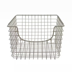 Scoop 13 In. D X 12 In. W X 8 In. H Medium Satin Nickel Steel Wire Storage Bin B