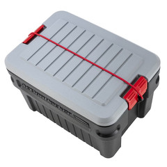 Rubbermaid 24 Gallon Action Packer Storage Bin, Heavy Duty Plastic, Lockable, Bl