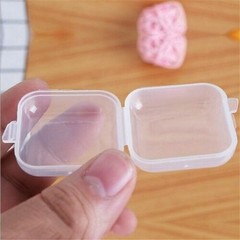 10-100PCS Mini Clear Plastic Small Box Hook Jewelry Earplugs Container Case