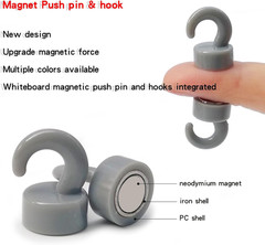 12 Pcs Mini Magnetic Hooks Black Small Magnet Cute Hook 8Lbs