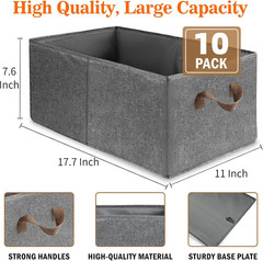 10 Pack Foldable Storage Bins – Large Capacity Closet Organizer System