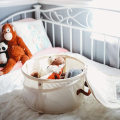 Stackable Hat Storage Box | Pop-Up Container for Hats & Toys | Dust Cover Ivory