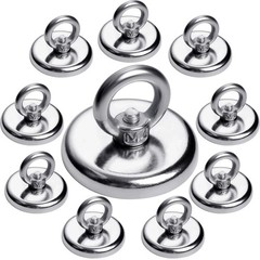 Strong Magnetic Hooks 10 Pack, 100 LBS Pulling Force Rare Earth Neodymium