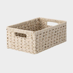 White 16.5 In. X 7.5 In. Polypropylene Decorative Basket with Handles