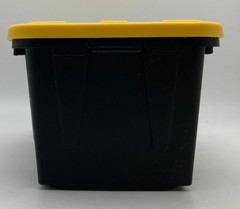 Lowes Teeny Tote Mini Plastic Lidded Rectangle Storage Container Black Yellow