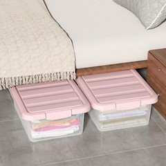 14 Quart Plastic Storage Latch Boxes with Pink Lids, Latching…