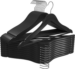 Wooden Hangers Pack of 20 & 80 Suit Hangers Premium Natural Finish Utopia Home