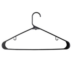 Standard Black Plastic Hangers 100 Pack w/ 2 Hooks Space Saving for Coats Skirts