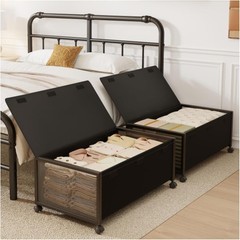 2 Pack Under the Bed Storage Containers,10 inch Height Under Bed Shoe