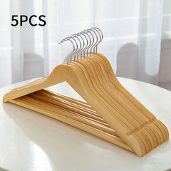 5Pcs/ 10PCS Pack Solid Wood Cloth Hangers Natural Wooden Coat Suit Hangers