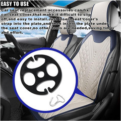 24PCS Car Seat Cover Clips & Hooks Set, Locking Fasteners, Black, Universal Fit