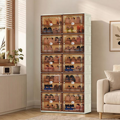 40 Pairs Shoes Storage Cabinet of 3-Step Fast Installation,Plastic Shoe Rack wit
