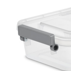 (2 pack) Sterilite 2.7 Qt. Modular Latch Box Plastic with Clear Base & Lid, Gray