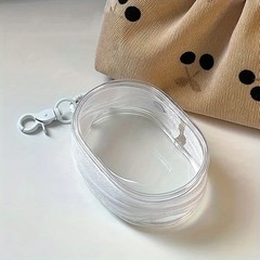 Portable Mini Clear Zipper Storage Bag Earphone Charger Organizer Keychain Loop