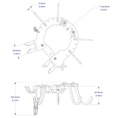 Universal Fit Gas Cylinder Accessory Hanger 6 Multi-Purpose Hooks 4-Point
