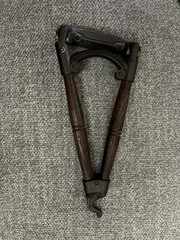 Wood & Metal Decorative Wall Hook, Traditional Wall Mounted, Brown/Black 1 Hook