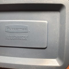Vtg Rubbermaid Roughneck Tote W Lid 1 Gal Storage Slate Blue 10.5x6x7” #2211