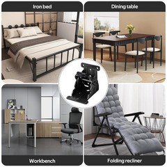 4 Pack Folding Table Leg Brackets with -Locking Hinges 0-90°, Folding Shelf B…