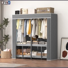 59″ Portable Clothes Closet Steel Wardrobe Rack Storage Organizer Heavy Duty