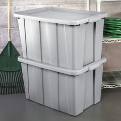 Sterilite Tuff1 30 Gallon Plastic Storage Tote Container Bin with Lid (16 Pack)