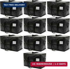 HOLDN’ STORAGE 10 Pack Large Moving Bags, 30 Gallon Heavy-Duty Storage Totes wit