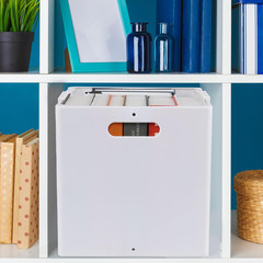 Collapsible 4-Pack White Storage Cube Bins for Organizing Toys and More